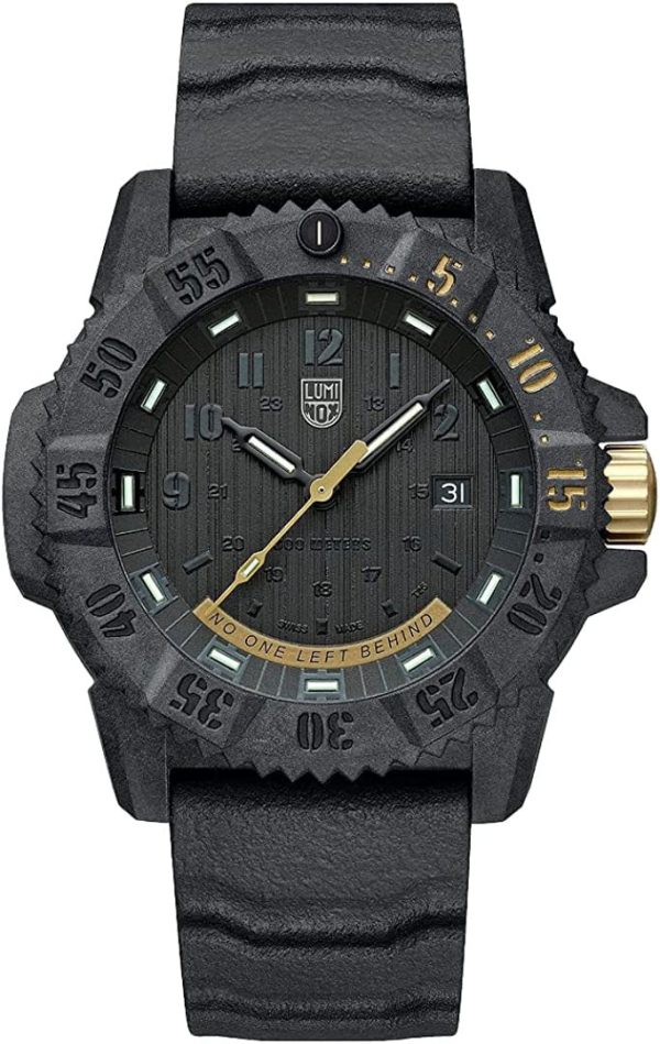 Limited Edition Luminox Master Carbon SEAL CARBONOX+ Black Dial Black Rubber Interchangeable NATO Strap Date Divers Quartz Mens Watch XS.3805.NOLB.SET on Sale