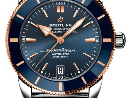 Breitling Superocean Heritage Automatic Chronometer Stainless Steel & 18k Rose Gold Blue Dial Date Divers Mens Watch UB2010161C1A1 Online Sale