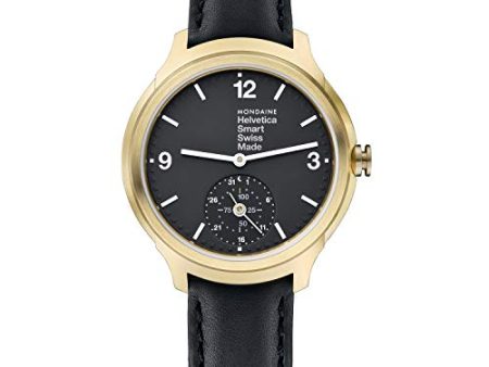 Mondaine Men s Helvetica Stainless Steel Quartz Watch with Leather Strap, Black, 20 (Model: MH1B2S20LB) Discount