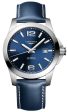 Longines Conquest Automatic Stainless Steel Blue Dial Blue Leather Strap Date Divers Mens Watch L3.777.4.99.0 For Cheap