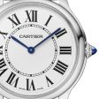 Cartier Ronde Must de Cartier Stainless Steel Silver Dial Black Leather Strap Quartz Unisex Watch WSRN0031 Fashion