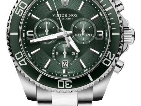 Victorinox Swiss Army Maverick Chronograph Stainless Steel Green Dial Date Quartz Mens Watch 241946 Online