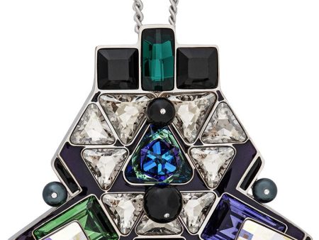 Swarovski Buzz Pendant with Multi-Color Crystals 5070638 Palladium Plated Steel Chain Necklace for Women Supply