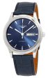 Longines Flagship Automatic Stainless Steel Blue Dial Blue Leather Strap Day Date Mens Watch L4.899.4.92.2 Online