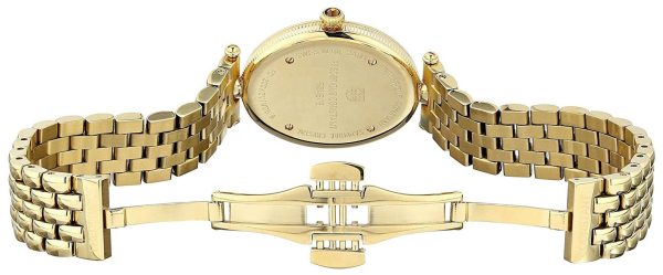 Frederique Constant Classics Art Deco Yellow Gold Plated Stainless Steel Oval Case Mother-of-Pearl Dial Quartz Womens Watch FC-200MPW2V5B Fashion