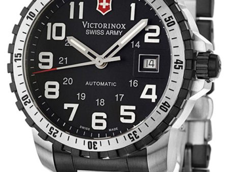 Victorinox Swiss Army Alpnach Automatic Black PVD & Stainless Steel Mens Watch Date 241197 For Cheap