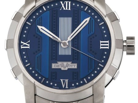 Dewitt Glorious Knight Automatic Steel Mens Watch Blue Dial FTV.HMS.003.S Cheap