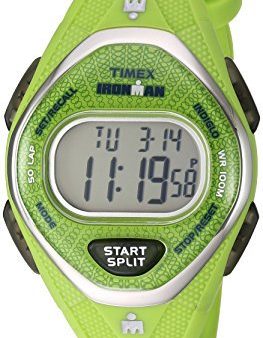 Timex Women s TW5M11000 Ironman Sleek 50 Green Silicone Strap Watch Discount