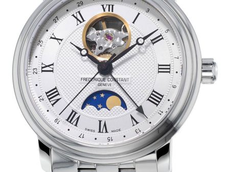 Frederique Constant Classics Heart Beat Moonphase Automatic Stainless Steel Silver Dial Mens Watch FC-335MC4P6B2 For Sale