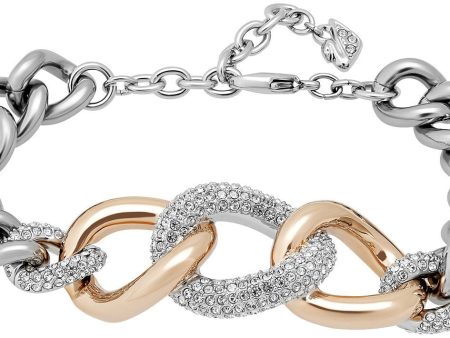 Swarovski Bound Crystal Pavé Chain Stainless Steel Link Bracelet for Women 5080042 Online Hot Sale