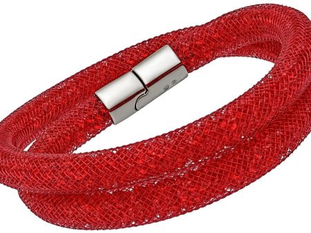 Swarovski Stardust Nylon Tube 5185873 Crystal Siam Red Double Wrap Bracelet   Choker for Women Small Online Hot Sale