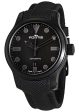 Fortis Shoreliner Vik Beach Automatic Black PVD Black Dial Black Textile Strap Date Divers Mens Watch F4020003 Sale