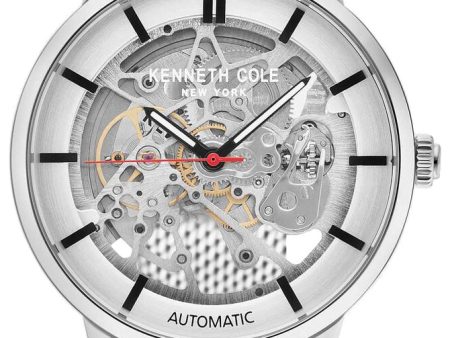 Kenneth Cole Automatic Skeleton Watch with Mesh Band KC50559010 Online Hot Sale