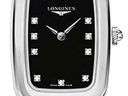 Longines Equestrian Stainless Steel Black Dial Diamonds Quartz Womens Watch L6.140.4.57.6 Fashion