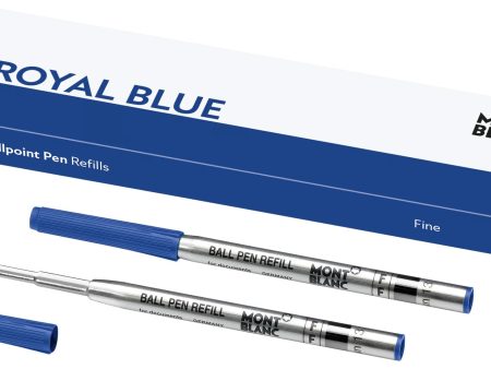 Montblanc Ballpoint Pen Refills Fine Royal Blue 2 Pack 124492   128213 For Cheap