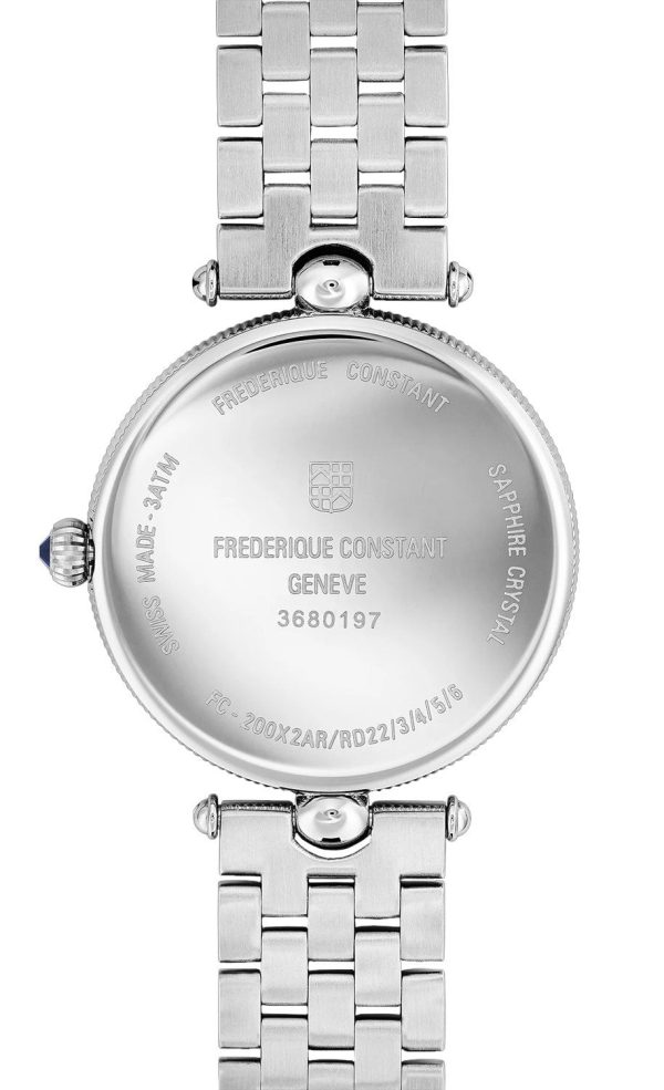 Frederique Constant Classics Art Deco Stainless Steel Blue Dial Quartz Womens Watch FC-200MPN2AR6B Online now