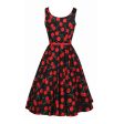 Luouse Vintage Cherry Rockabilly Bombshell Halter Pinup Swing Women s Dress Discount