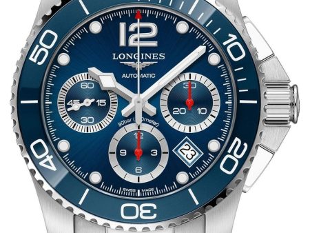 Longines HydroConquest Automatic Chronograph Stainless Steel Blue Dial Date Divers Mens Watch L3.783.4.96.6 Online Hot Sale