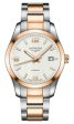 Longines Conquest Automatic Stainless Steel & 18K Rose Gold Silver Dial Date Mens Watch L2.785.5.76.7 Sale