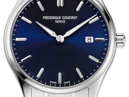 Frederique Constant Classics Stainless Steel Blue Dial Date Quartz Mens Watch FC-220NS5B6B Online