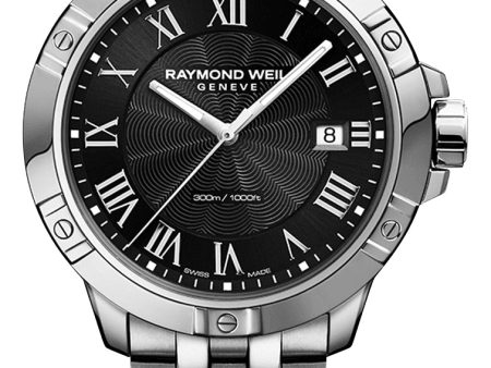 Raymond Weil Tango Stainless Steel Black Dial Date Divers Quartz Mens Watch 8160-ST-00208 Discount