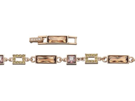 Swarovski Te Ilori Multicolored Crystal Rose Gold Plated Chain Bracelet with Extender for Women 851462 Online now