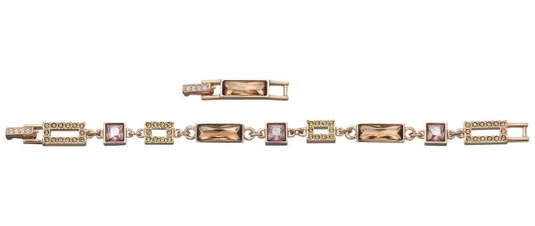 Swarovski Te Ilori Multicolored Crystal Rose Gold Plated Chain Bracelet with Extender for Women 851462 Online now