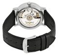 Longines Elegant Automatic Stainless Steel White Dial Black Leather Strap Date Womens Watch L4.809.4.11.2 Fashion