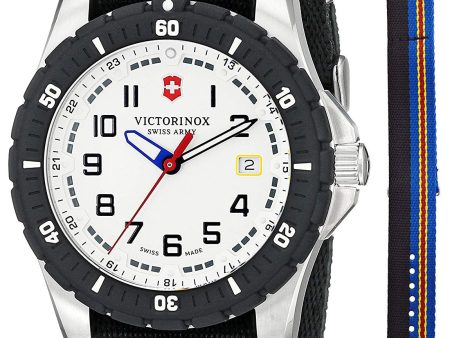 Victorinox Swiss Army Maverick Steel 241676.1 Mens Watch White Dial Nylon NATO Strap Online Sale