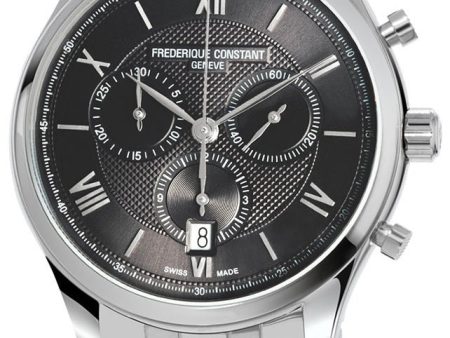 Frederique Constant Classics Chronograph Stainless Steel Gray Dial Quartz Mens Watch FC-292MG5B6B Online Sale