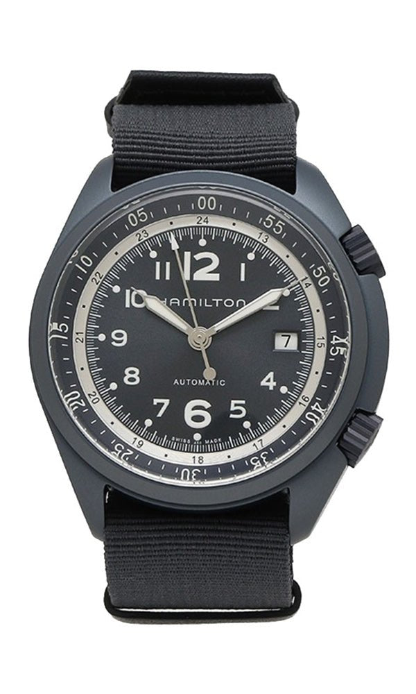 Hamilton Khaki Aviation Pilot Pioneer Automatic Blue Aluminum Canvas Strap Men’s Watch Date H80495845 Supply