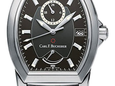 Carl F. Bucherer Patravi T-24 Automatic GMT Stainless Steel Gray Dial Date Power Reserve Mens Watch 00.10612.08.33.21 For Cheap