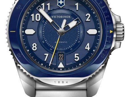 Victorinox Swiss Army Journey 1884 Automatic Stainless Steel Blue Dial Date Divers Mens Watch 242010 Sale