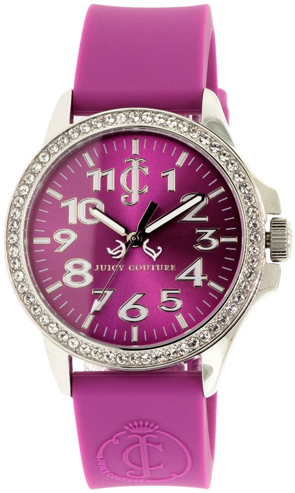 Juicy Couture Jetsetter Steel Analog Purple Dial Crystal Embedded Bezel Women s Watch 1900967 Supply