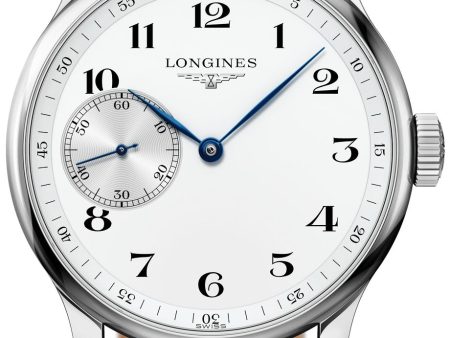 Longines Master Collection Manual Wind 47mm Stainless Steel Case White Dial Brown Leather Mens Watch L2.841.4.18.3 For Sale