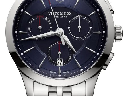 Victorinox Swiss Army Alliance Chronograph Stainless Steel Blue Dial Day Date Quartz Mens Watch 241746 Online Hot Sale