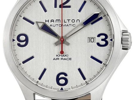 Hamilton Khaki Aviation Air Race Stainless Steel Automatic Steel Dial Black Leather Strap Men’s Watch Date H76525751 Sale