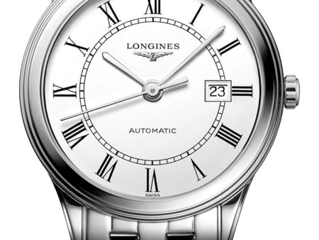 Longines Flagship Automatic Stainless Steel White Dial Date Mens Watch L4.984.4.21.6 For Sale