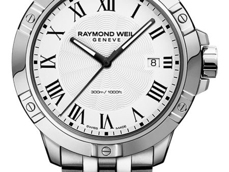 Raymond Weil Tango Stainless Steel White Dial Date Divers Quartz Mens Watch 8160-ST-00300 Online now