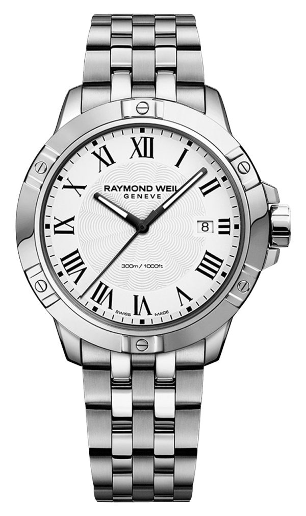 Raymond Weil Tango Stainless Steel White Dial Date Divers Quartz Mens Watch 8160-ST-00300 Online now