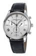 Frederique Constant Classics Chronograph Silver Dial Black Leather Strap Quartz Mens Watch FC-292MS5B6 For Sale