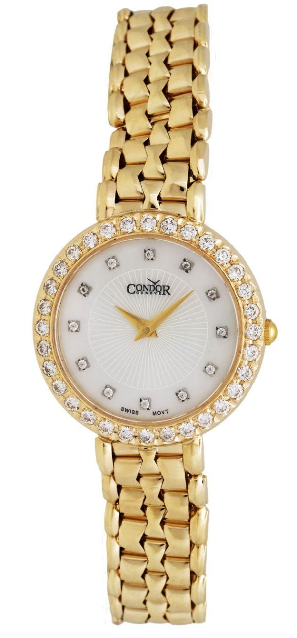 Condor 14kt Gold & Diamond Womens Luxury Swiss Watch Quartz C27HCDMOP Online Hot Sale