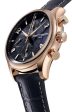 Limited Edition Frederique Constant Runabout RHS Chronograph Automatic Rose Gold Plated Steel Blue Leather  Date Mens Watch FC-392RMN5B4 on Sale