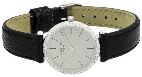 Longines La Grande Classique Agassiz 18kt White Gold & Diamond Womens Watch Grey Dial L4.191.7.72.2 Hot on Sale