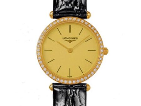 Longines La Grande Classique Agassiz 18kt Gold & Diamond Womens Strap Watch L4.191.7.32.2 Hot on Sale