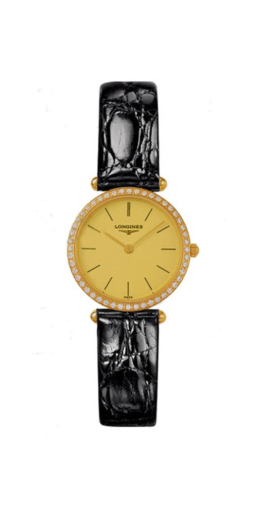 Longines La Grande Classique Agassiz 18kt Gold & Diamond Womens Strap Watch L4.191.7.32.2 Hot on Sale