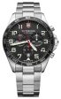 Victorinox Swiss Army Fieldforce Chronograph Stainless Steel Black Dial Date Quartz Mens Watch 241855 For Sale