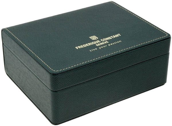 Frederique Constant Slimline Silver Dial Date Black Leather Strap Quartz Mens Watch FC-245M5S6 For Sale