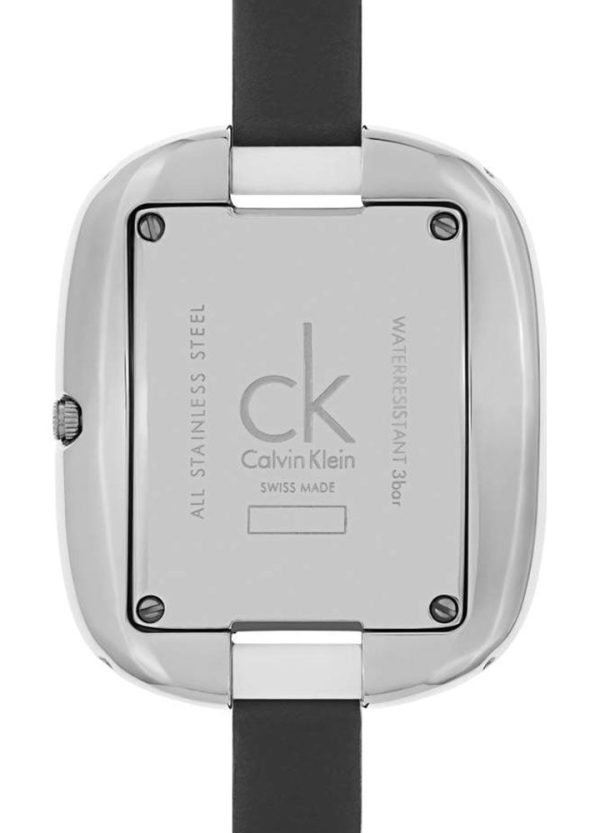 Calvin Klein Treasure White Leather Band Silver Dial Quartz Womens Watch K2E23126 Sale