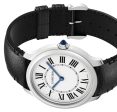 Cartier Ronde Must de Cartier Stainless Steel Silver Dial Black Leather Strap Quartz Unisex Watch WSRN0031 Fashion